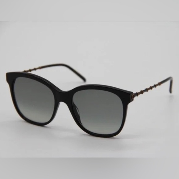 GUCCI WOMENS SQUARE BLACK GOLD GREY SUNGLASSES GG0654S-30008562-001 - Picture 7 of 12